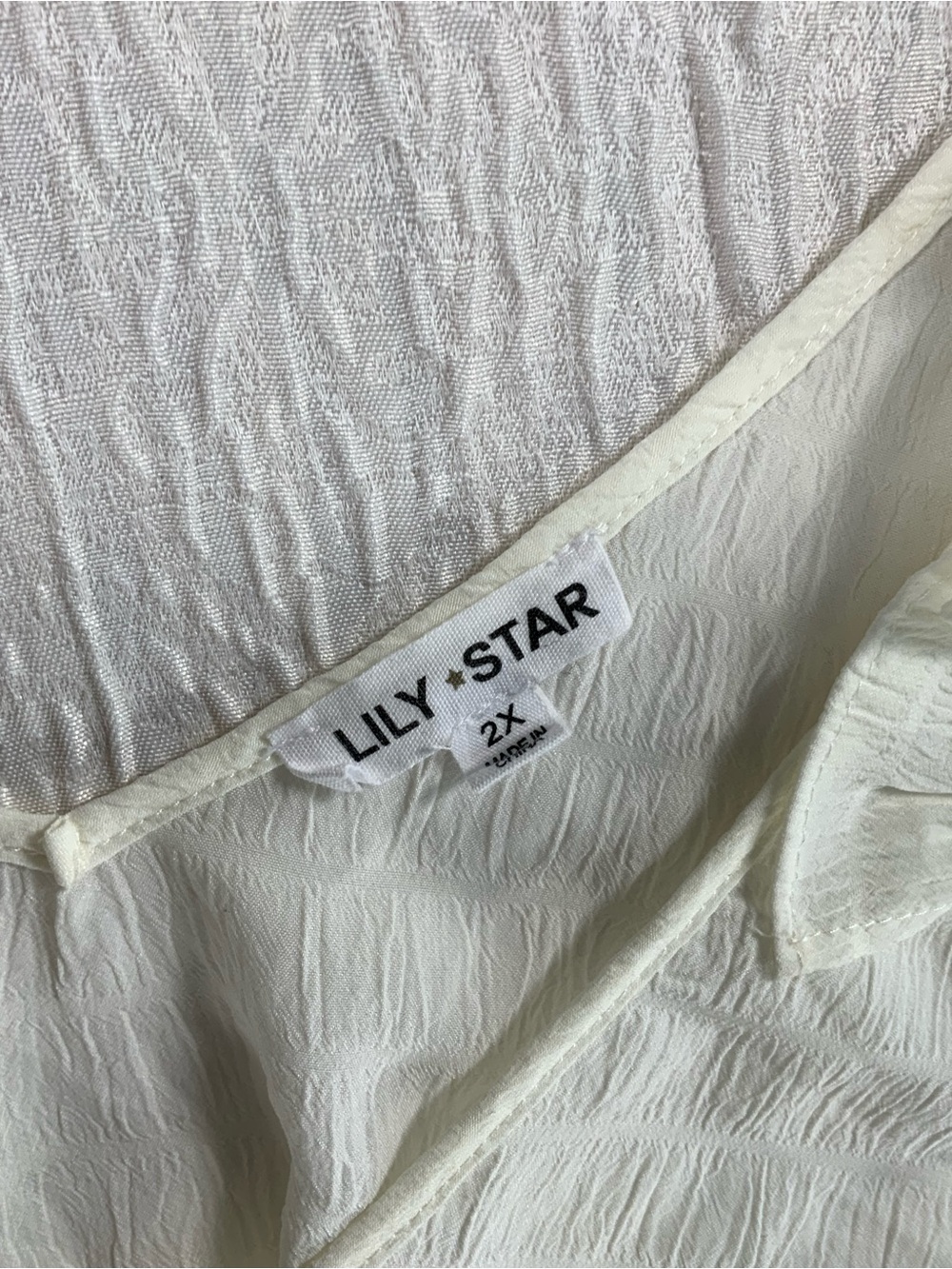 Lily Star Cream Ruffle Shoulder V-Neck Camisole - Picture 2 of 3